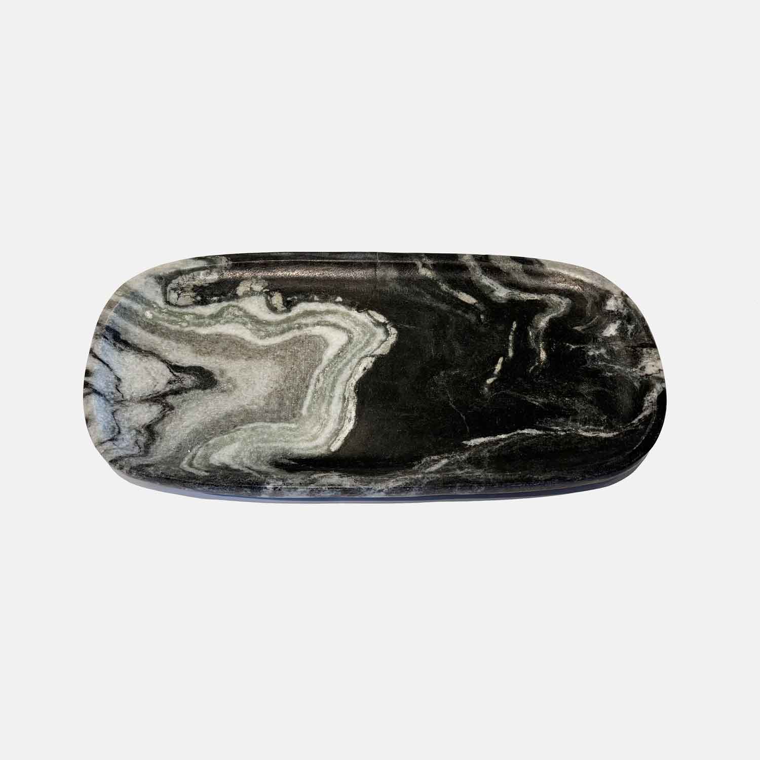 Small Oblong Tray Black 1 - Petroff Gallery - Tableware