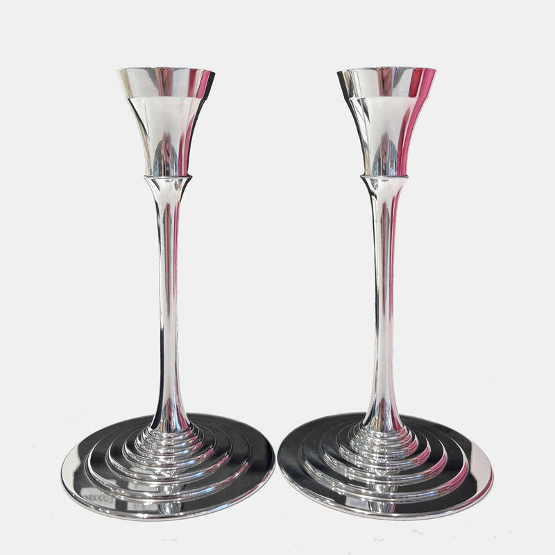 Silver Champagne Candlesticks - Petroff Gallery - Judaica 