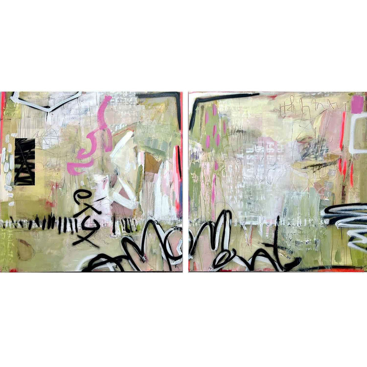 A Moment 36" x 72" Diptych Petroff Gallery 