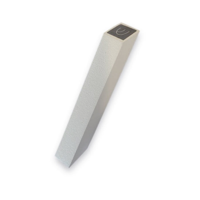 Angle Mezuzah - Silver with Grey Shin - Petroff Gallery
