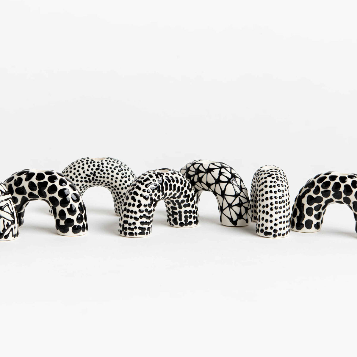 Arch Menorah Black and White - Petroff Gallery - Judaica