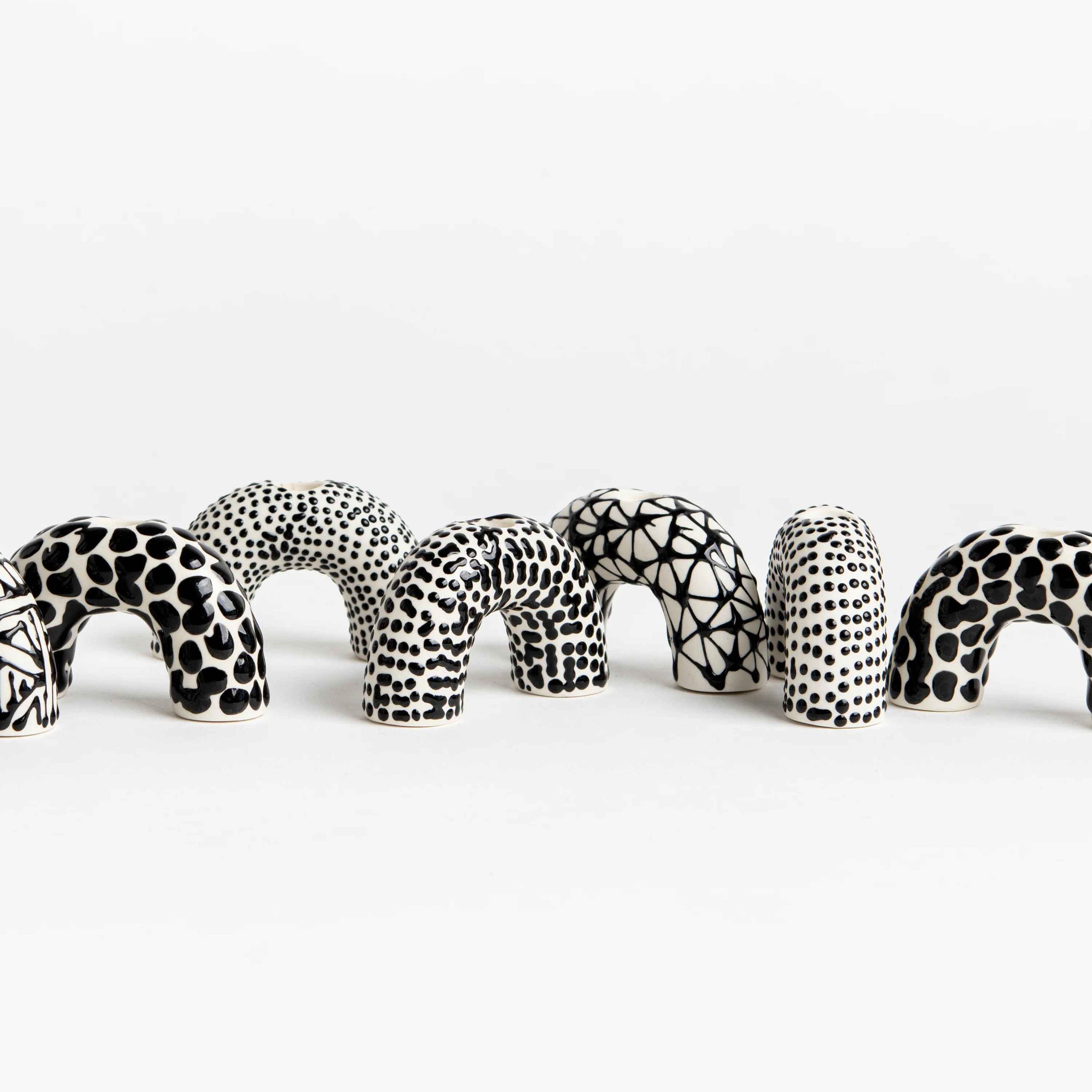 Arch Menorah Black and White - Petroff Gallery - Judaica