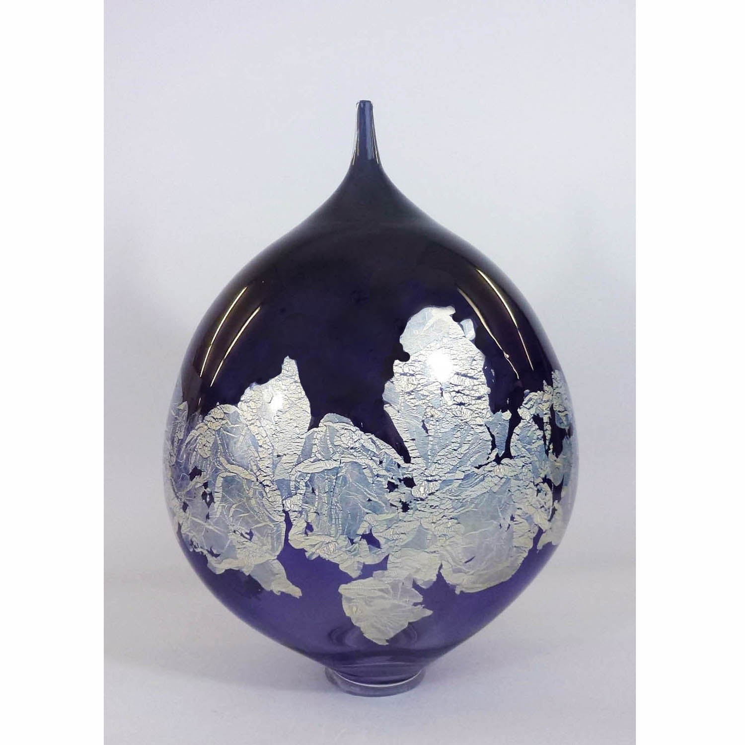 Atlas Vase 17" Midnight Blue - Petroff Gallery - Glass Art
