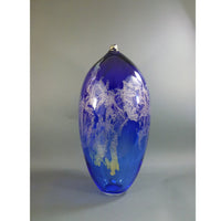 Atlas Vase 23" Blue - Petroff Gallery - Glass Art