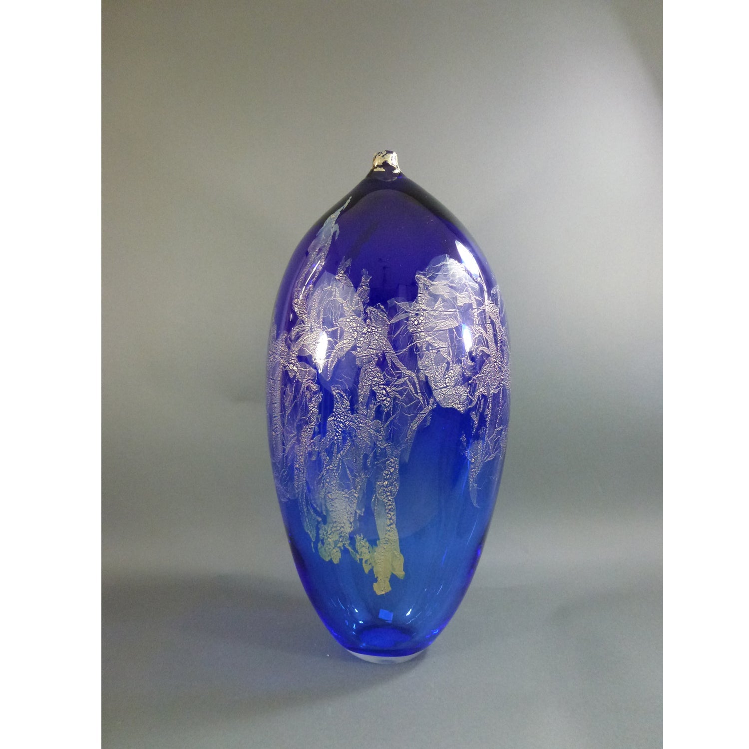 Atlas Vase 23" Blue - Petroff Gallery - Glass Art