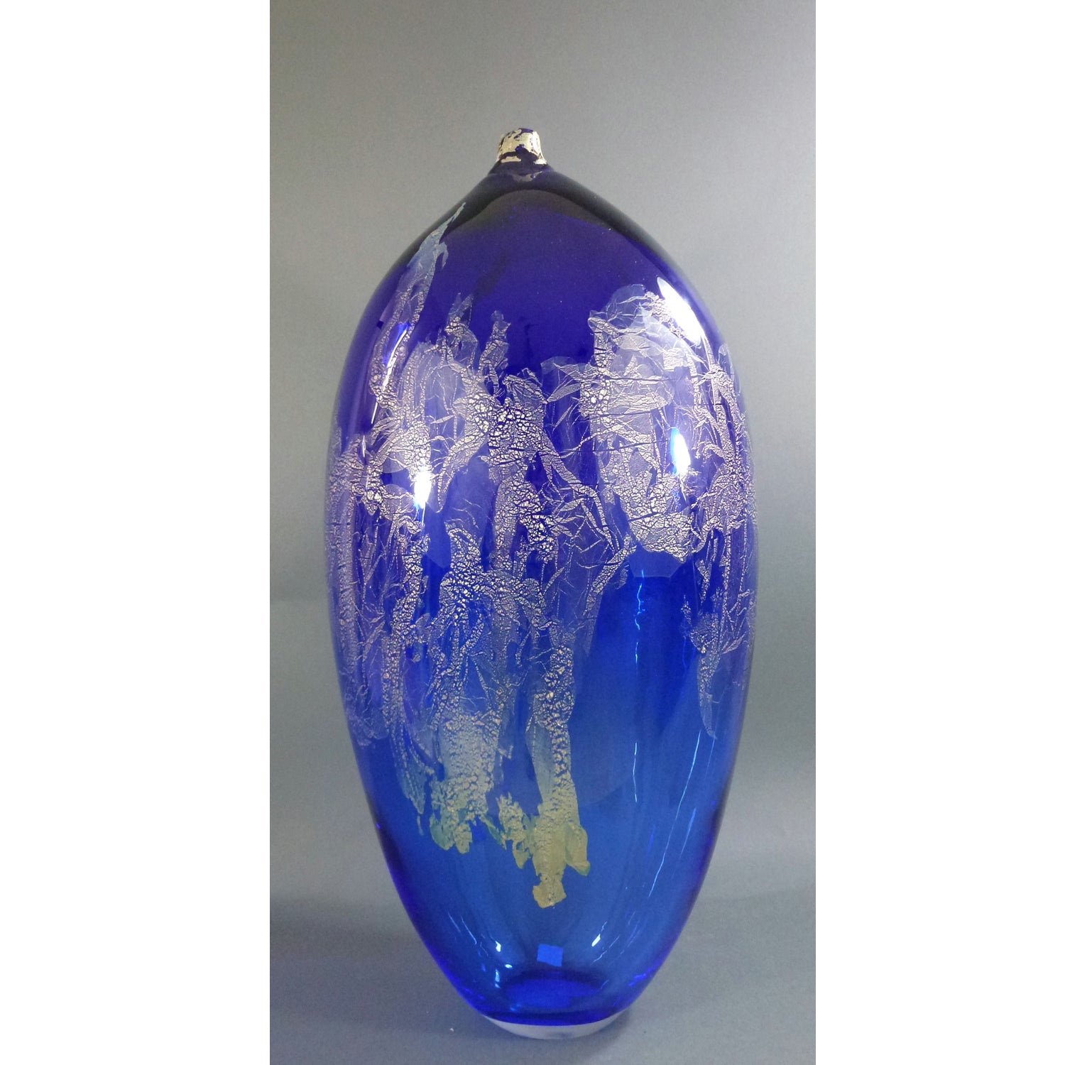 Atlas Vase 23" Blue - Petroff Gallery - Glass Art
