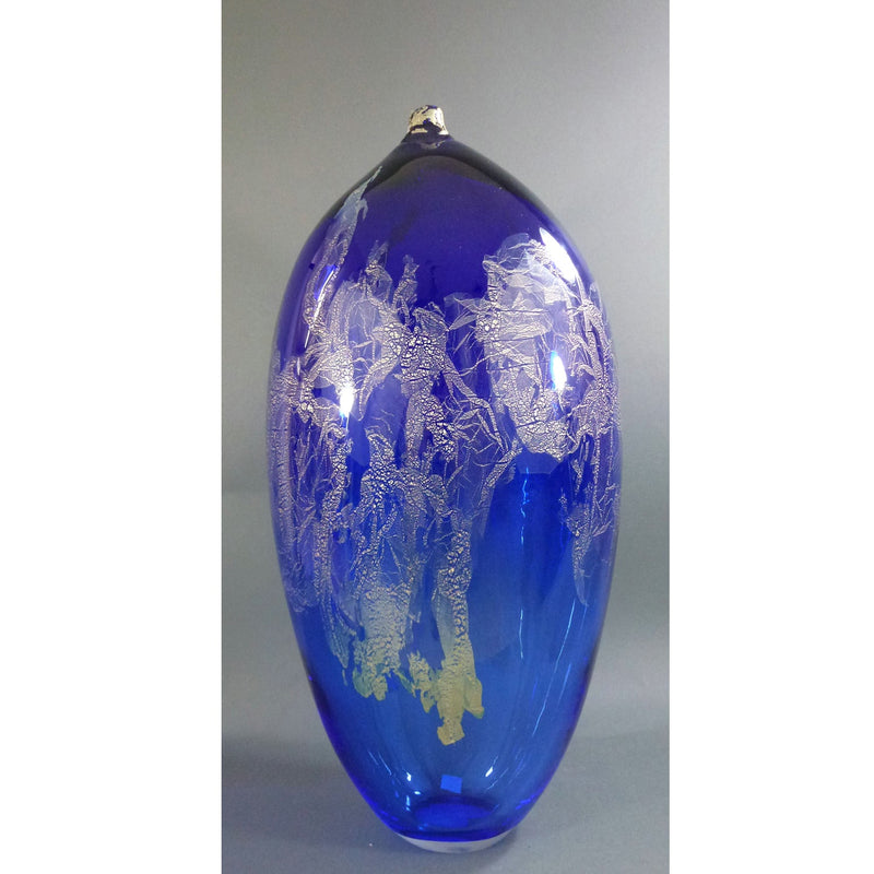 Atlas Vase 23" Blue - Petroff Gallery - Glass Art