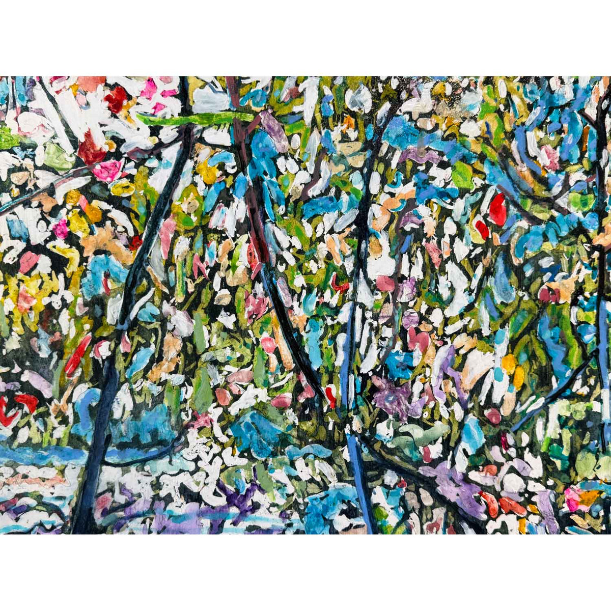 Autumn in Freefall 48" x 32" Detail View - Petroff Gallery - Painting