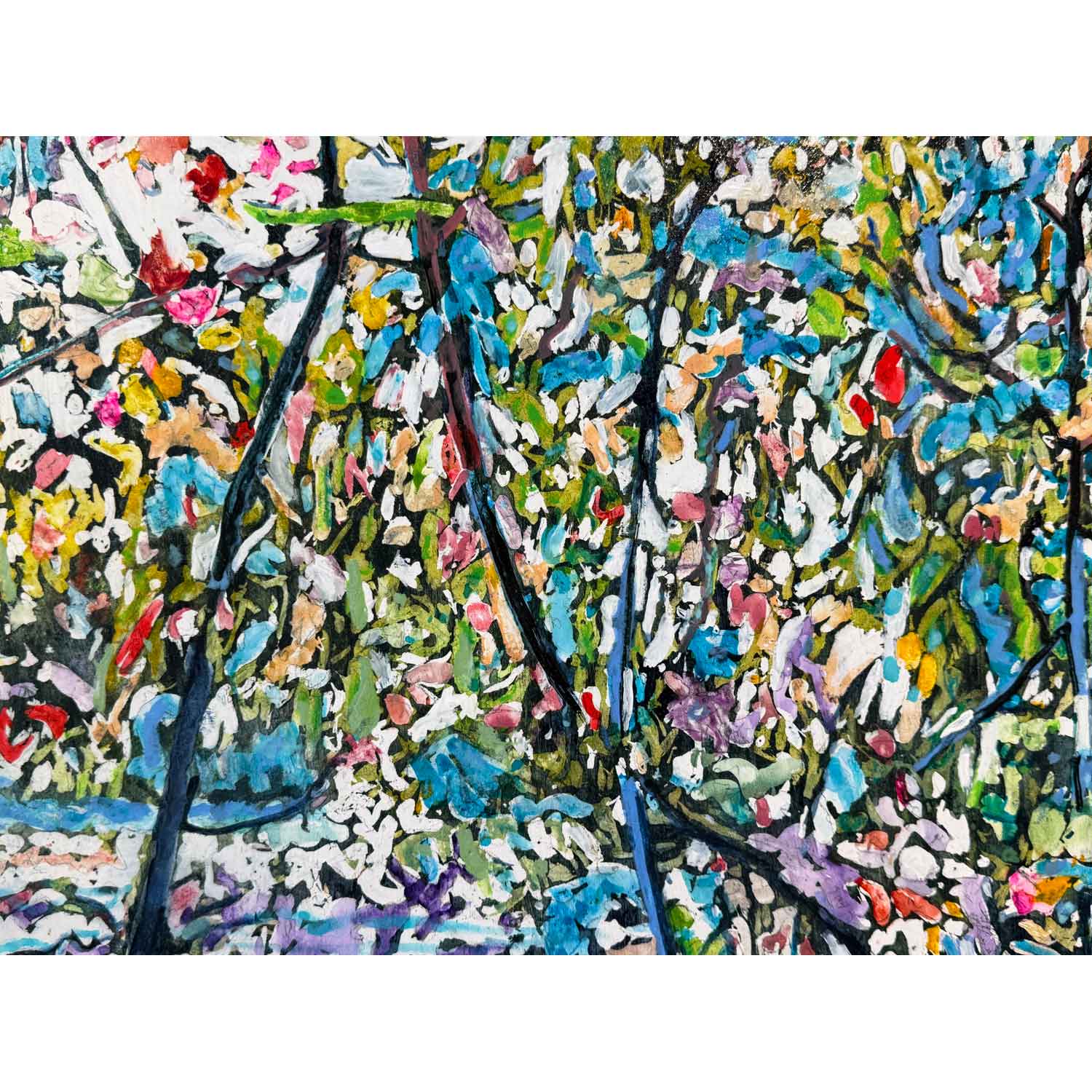 Autumn in Freefall 48" x 32" Detail View - Petroff Gallery - Painting