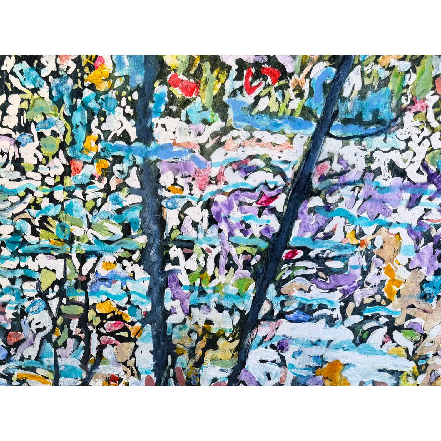 Autumn in Freefall 48" x 32" Detail View - Petroff Gallery - Painting
