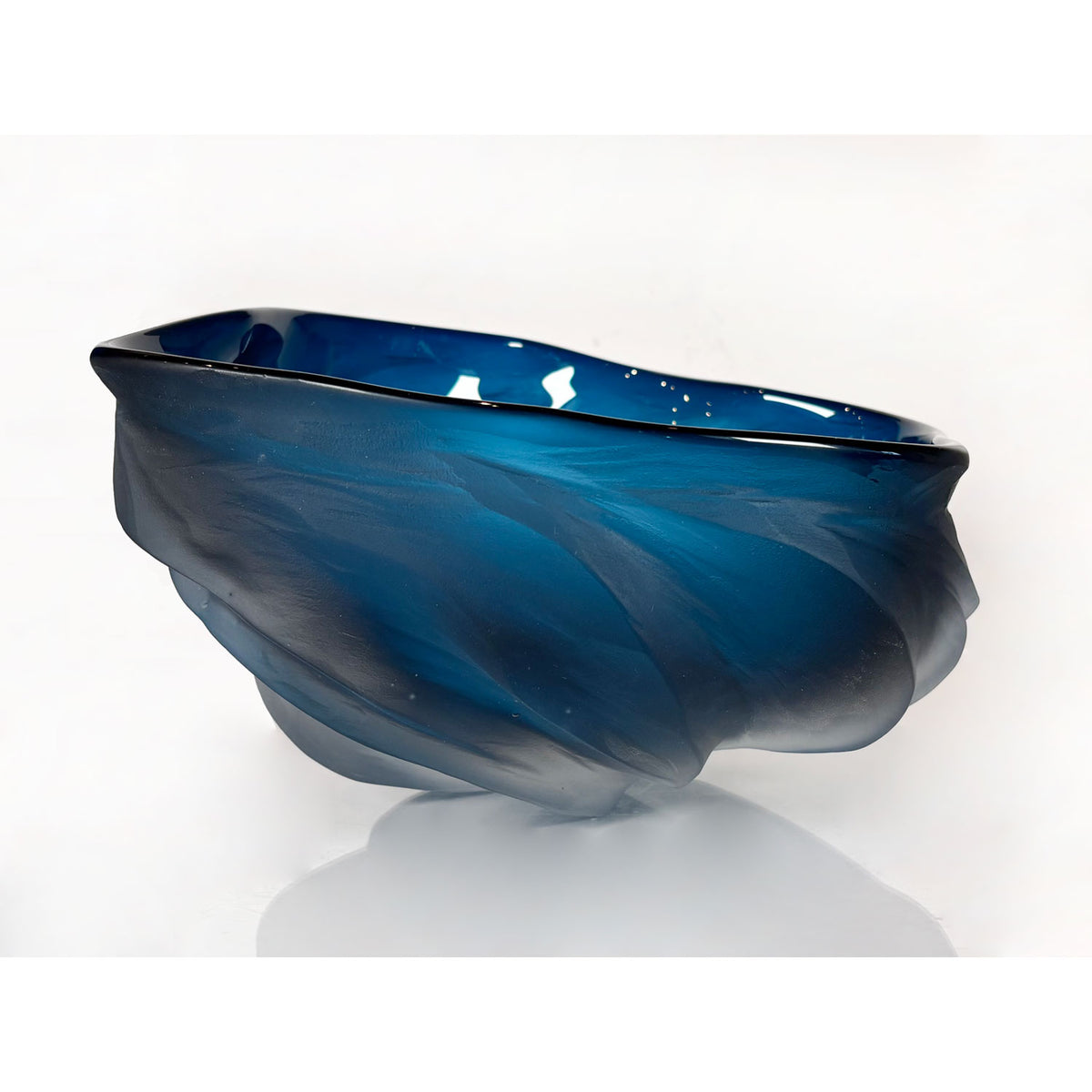 Seagreen Undula Bowl - Petroff Gallery - Glass Art