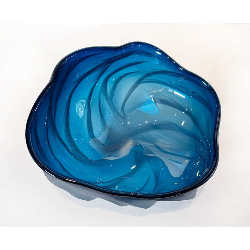 Seagreen Undula Bowl - Petroff Gallery - Glass Art