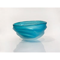 Teal Undula Bowl - Petroff Gallery - Glass Art