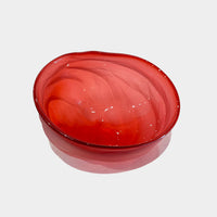 Small Gold Ruby Undula Bowl - Petroff Gallery - Glass Art