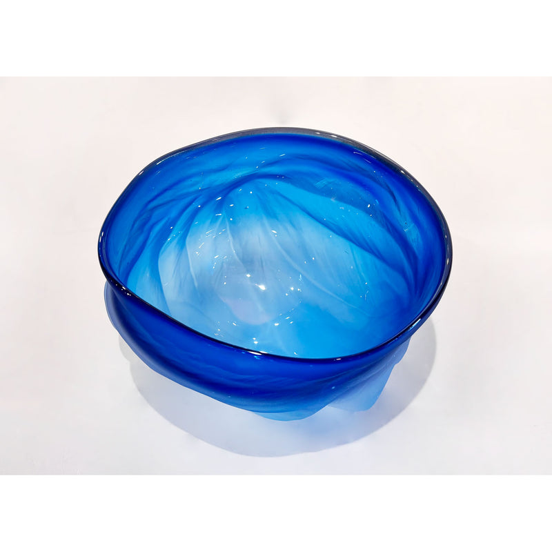 Aqua Undula Bowl 1 - Petroff Gallery - Glass Art