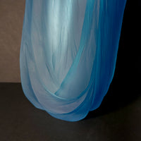 Aqua Undula Vessel Detail View - Petroff Gallery - Glass Art