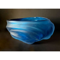 Aqua Undula Bowl Other View - Petroff Gallery - Glass Art