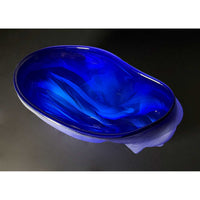Cobalt Undula Bowl Top View - Petroff Gallery - Glass Art