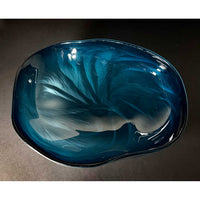 Sea Green Undula Bowl Top View - Petroff Gallery - Glass Art