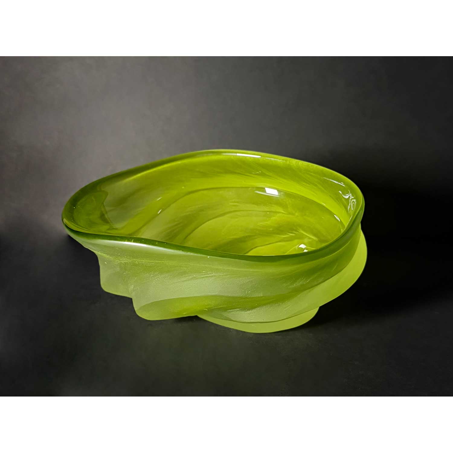 Chartreuse Undula Bowl - Petroff Gallery - Glass Art