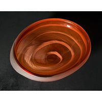 Salmon Pink Undula Bowl Top View - Petroff Gallery - Glass Art