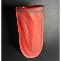Gold Ruby Undula Vasel (Front)  - Petroff Gallery - Glass Art