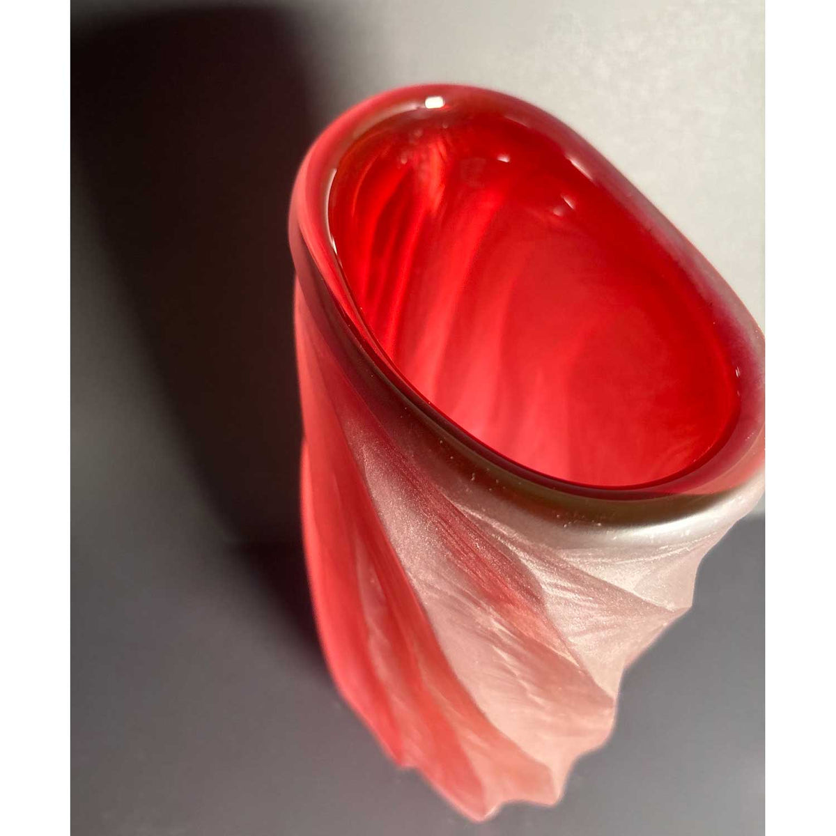 Gold Ruby Undula Vasel (Top)  - Petroff Gallery - Glass Art