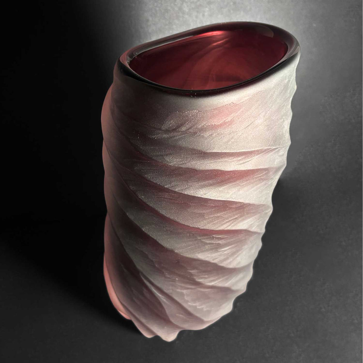 Plum Undula Vase (top) - Petroff Gallery - Glass Art