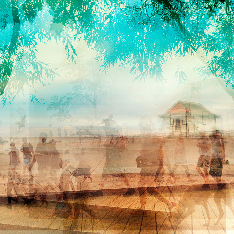 Beaches 34" x 34" Petroff Gallery 