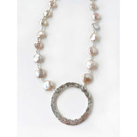 Circle White Coin Pearls Necklace - Petroff Gallery - Jewellery