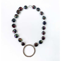 Large Circle Black Coin Pearls Necklace - Petroff Gallery - Jewellery