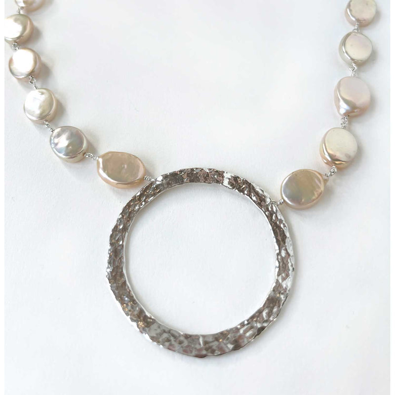 Large Oval Pink Coin Pearls Necklace - Petroff Gallery - Jewellery