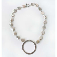 Large Oval Pink Coin Pearls Necklace - Petroff Gallery - Jewellery