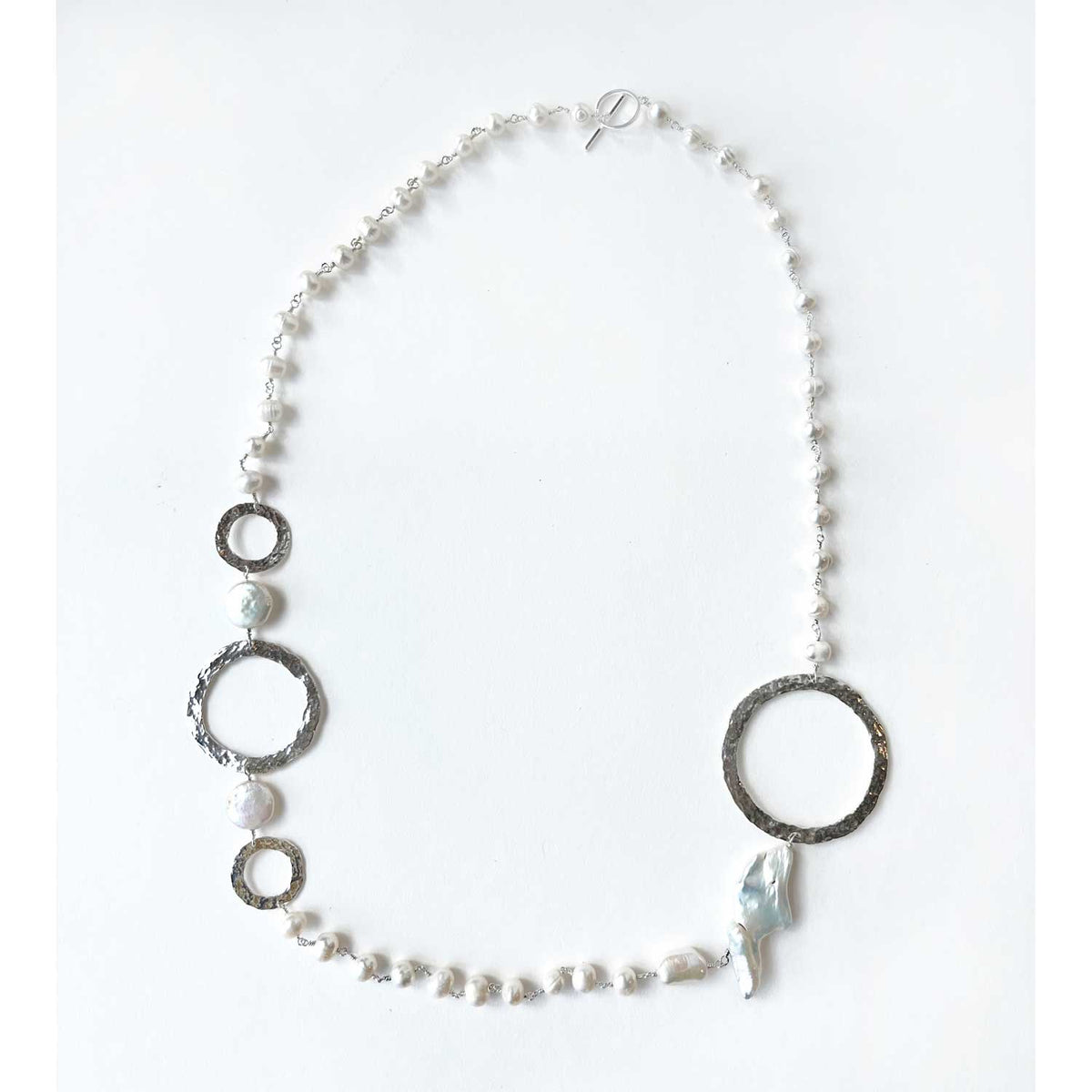 Tri-Arc White Large Pearls Necklace - Petroff Gallery - Jewellery