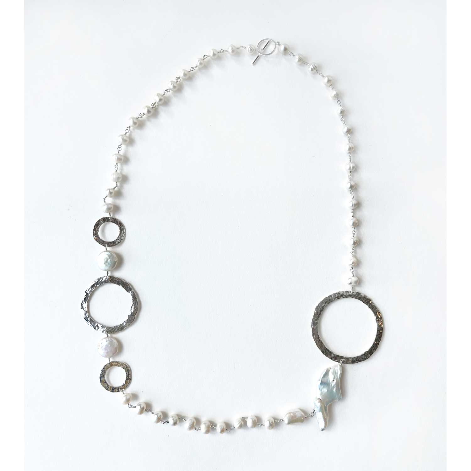 Tri-Arc White Large Pearls Necklace - Petroff Gallery - Jewellery