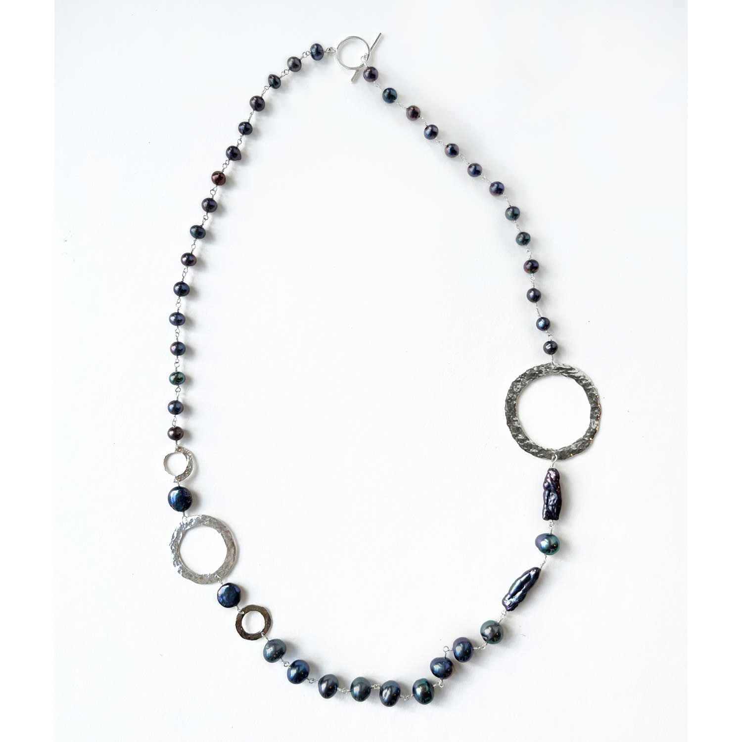 Tri-Arc Grey Pearls Necklace - Petroff Gallery - Jewellery