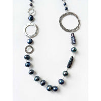 Tri-Arc Grey Pearls Necklace - Petroff Gallery - Jewellery