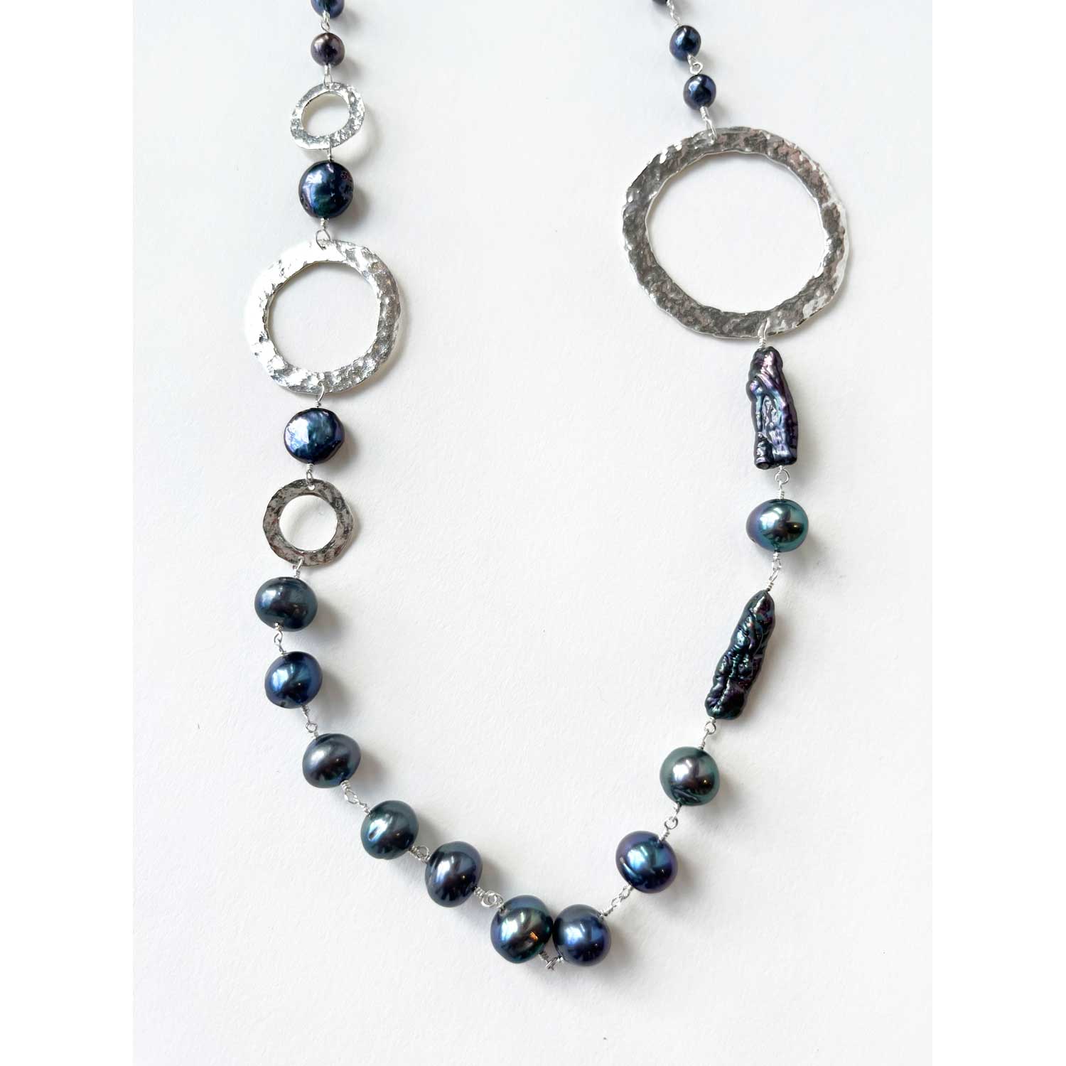 Tri-Arc Grey Pearls Necklace - Petroff Gallery - Jewellery