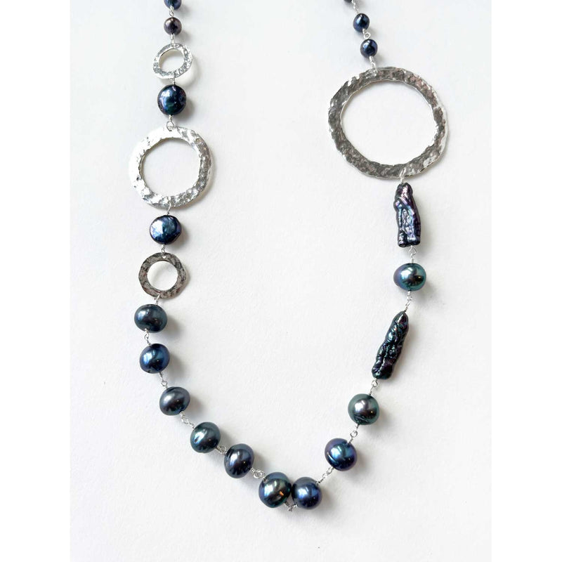 Tri-Arc Grey Pearls Necklace - Petroff Gallery - Jewellery