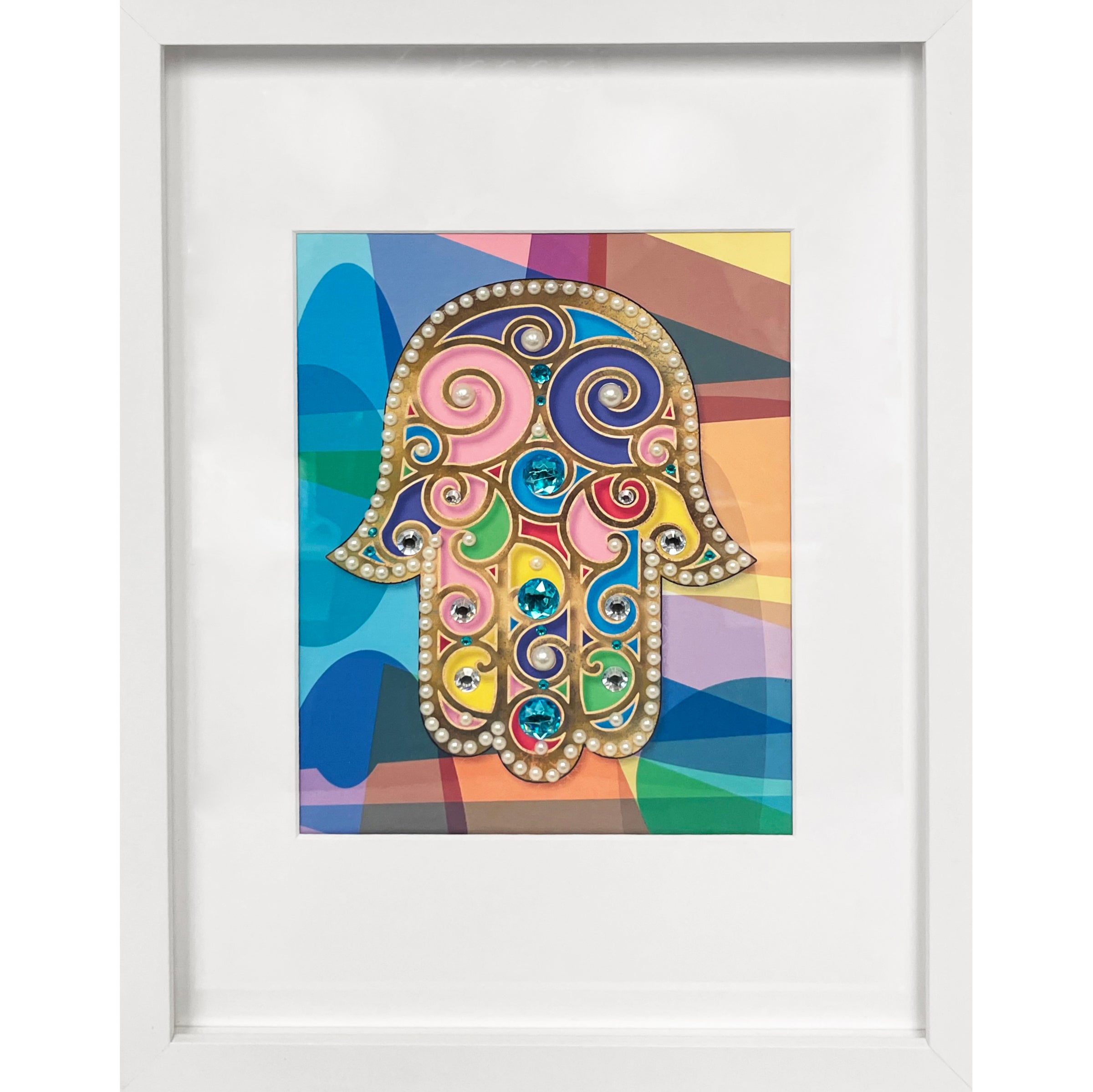 Large Multicolour Chamsa - Petroff Gallery - Judaica Wall Art