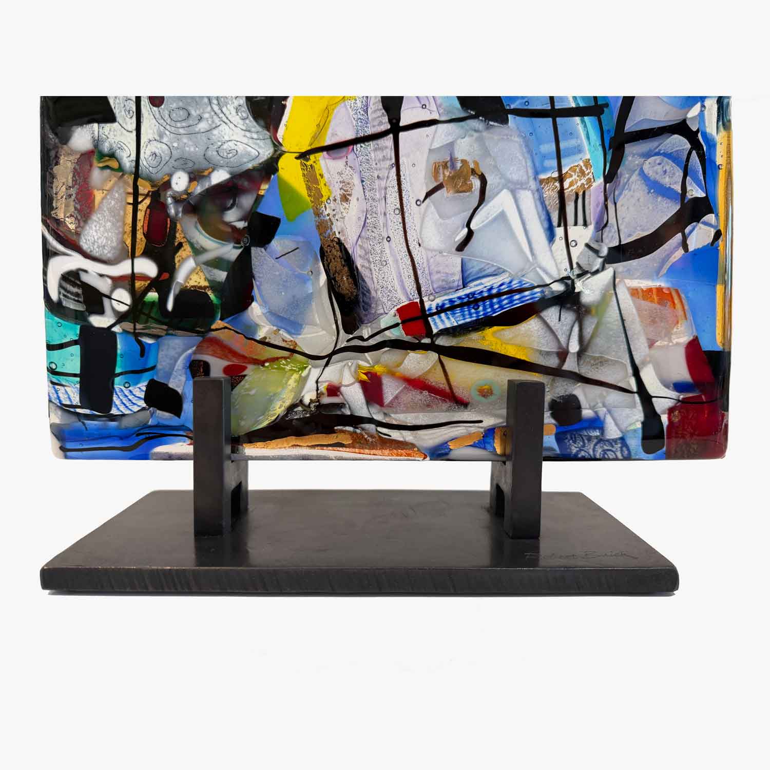 Square Glass Panel 1 Base - Petroff Gallery - Glass Art
