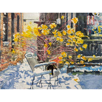 Backyard Panthers on Vermont Street 16" x 17" - Petroff Gallery - Painting