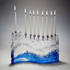 Bermuda Blue "S" Menorah - Petroff Gallery -  - Joel & Candace Bless - Bermuda S Menorah