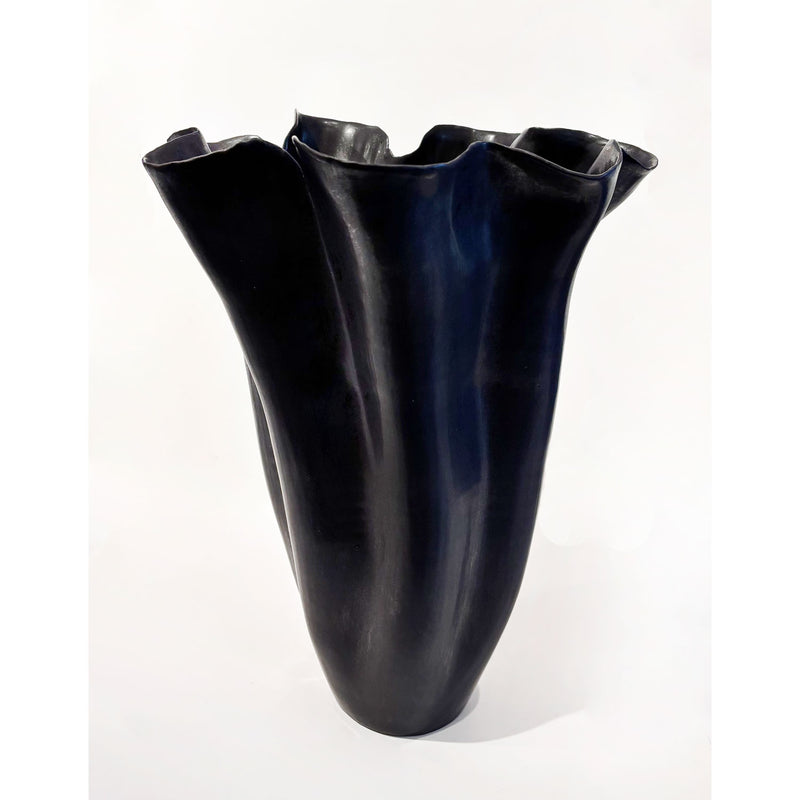 Black Petal Vase IV - Petroff Gallery - Ceramic Art