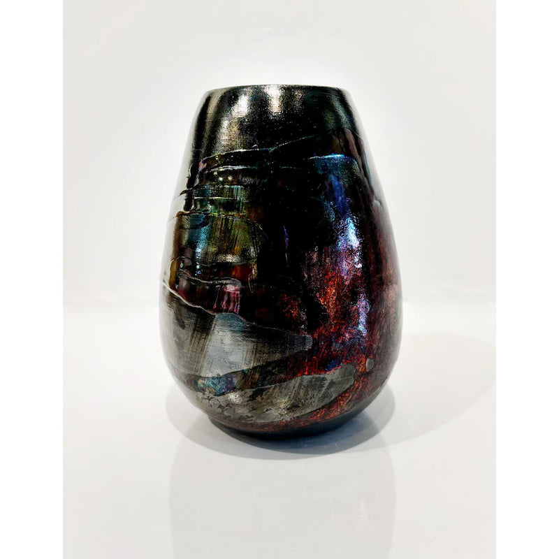 Black Glaze Raku Vessel Petroff Gallery 