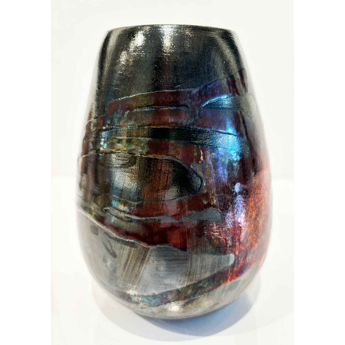 Black Glaze Raku Vessel Petroff Gallery 