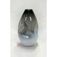 Black White 2-Tone Summit Vase Natural Finish - Petroff Gallery - Glass Art
