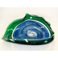 Blue/Emerald Cane Bowl - Petroff Gallery - Glass Art