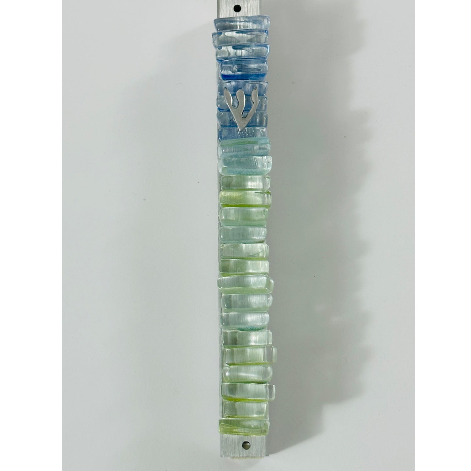 Blue/Green Glass Mezuzah - Petroff Gallery -  - 