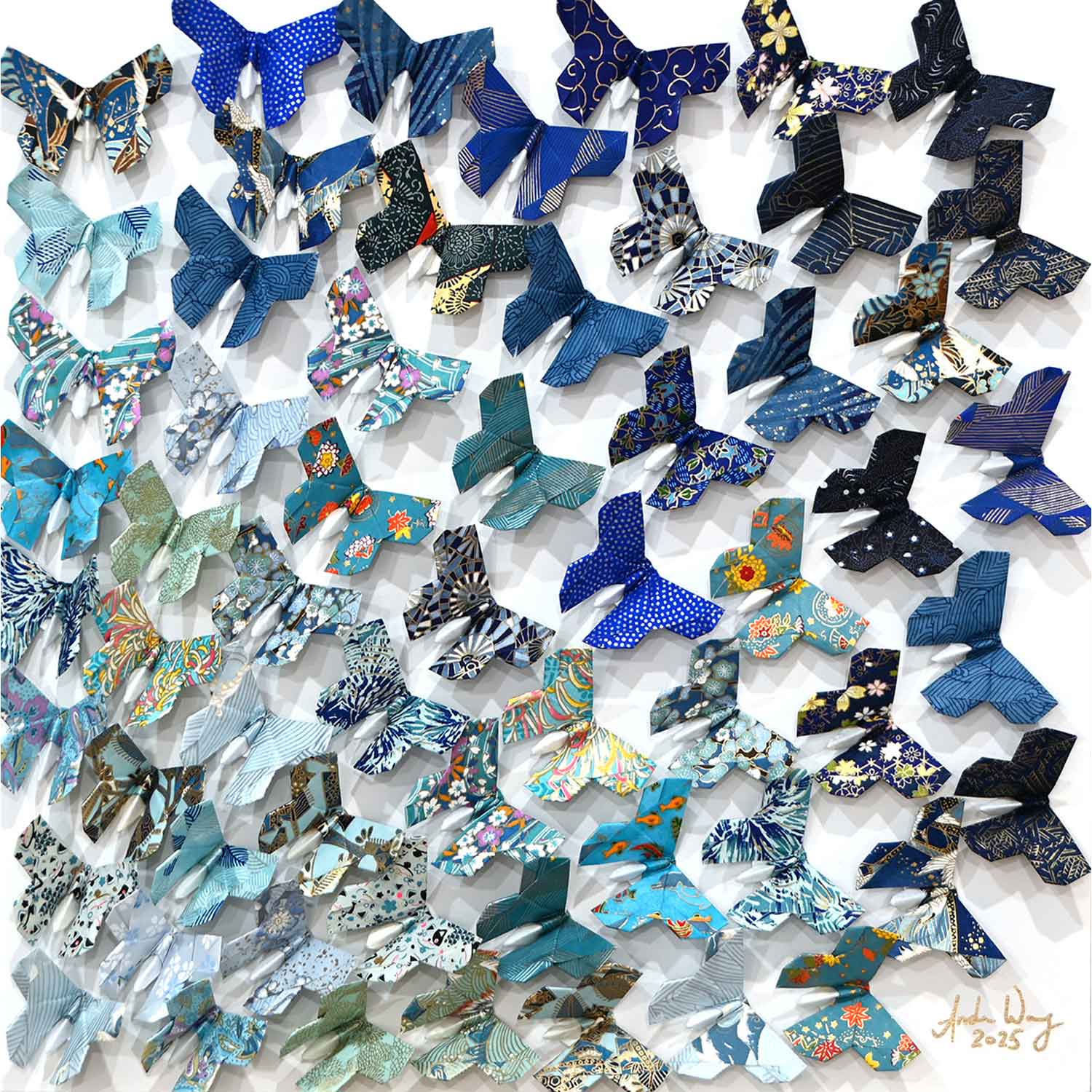 Blue Morph 16" x 16" - Petroff Gallery - Mixed Media Art